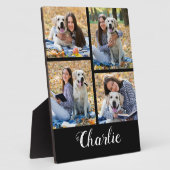 ペットパーソナライズされた愛犬フォトコラージュ フォトプラーク (側面)