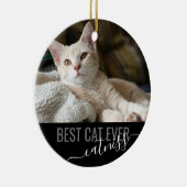 ペットパーソナライズされた最高の猫の写真モダンあり セラミックオーナメント (右)