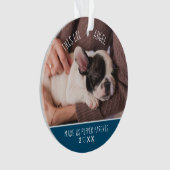 ペットパーソナライズされた犬の子犬の写真初めてのクリスマス オーナメント (正面)