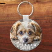 ペットパーソナライズされた犬の愛愛人記念の名 キーホルダー (正面)