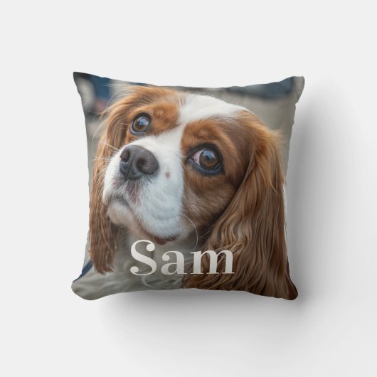 ペットパーソナライズされた犬の愛愛人記念の名 クッション (正面)
