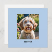 ペットパーソナライズされた犬の猫写真名挨拶カード (正面/裏面)