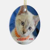 ペットパーソナライズされた猫の写真と名前クリスマスツリー セラミックオーナメント (右)