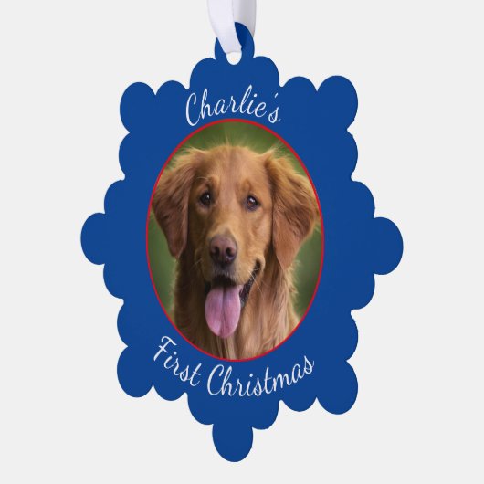 ペットパーソナライズされた紙スノーフレークオーナメント オーナメントカード (左)