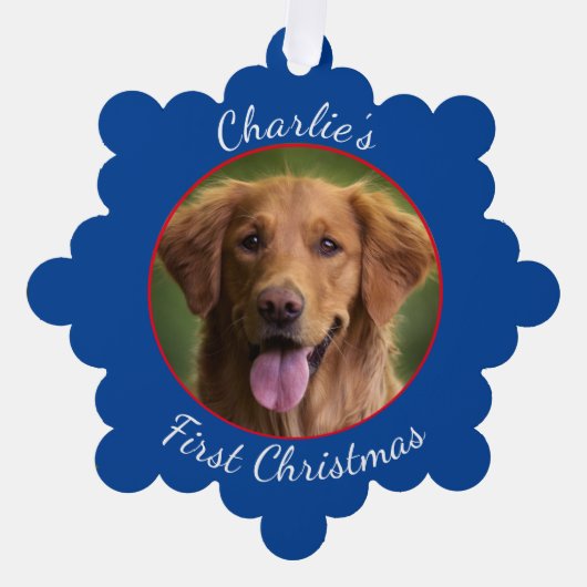 ペットパーソナライズされた紙スノーフレークオーナメント オーナメントカード (正面)
