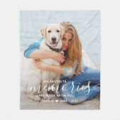 ペットパーソナライズされた記念モダン犬写真 フリースブランケット (正面)