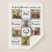 ペットパーソナライズされた記念写真愛の記憶 シェルパブランケット (正面)