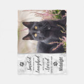 ペットパーソナライズされた記念写真猫損失記念  フリースブランケット (正面)