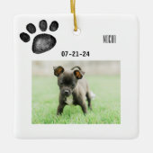 ペットパーソナライズされた記念写真 セラミックオーナメント (正面)