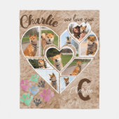 ペットパーソナライズされた記念撮影引用文 フリースブランケット (正面)