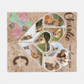 ペットパーソナライズされた記念撮影引用文 フリースブランケット (正面(横))