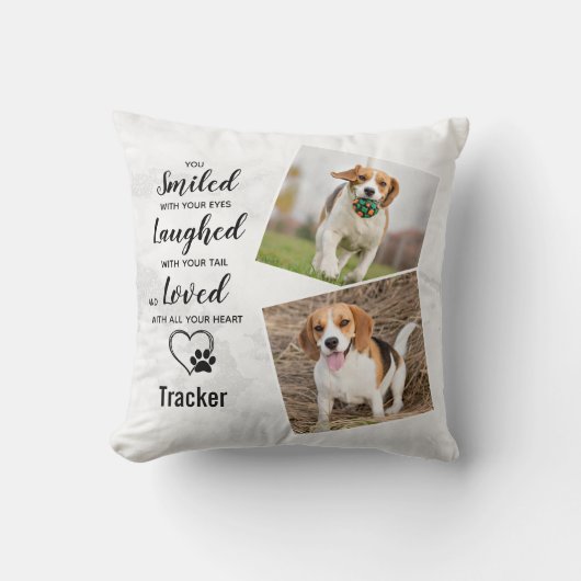 ペットパーソナライズされた記念撮影2枚 クッション (正面)