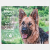 ペットパーソナライズされた記念犬の記念写真 フリースブランケット (正面(横))