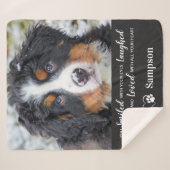 ペットパーソナライズされた記念犬写真  シェルパブランケット (正面(横))