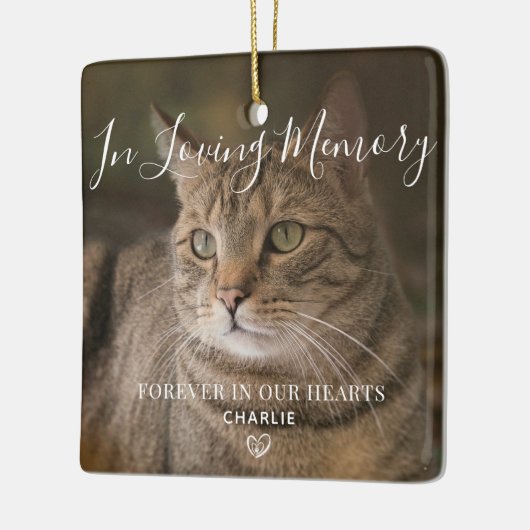 ペットパーソナライズされた記念猫写真 セラミックオーナメント (左)
