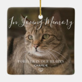 ペットパーソナライズされた記念猫写真 セラミックオーナメント (裏面)