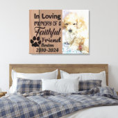 ペットパーソナライズされた記念碑 キャンバスプリント (インサイチュ (寝室))
