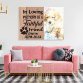 ペットパーソナライズされた記念碑 キャンバスプリント (インサイチュ (リビング))