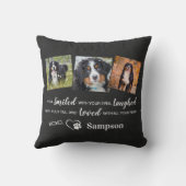 ペットパーソナライズされた記念遺跡犬の写真 クッション (裏面)
