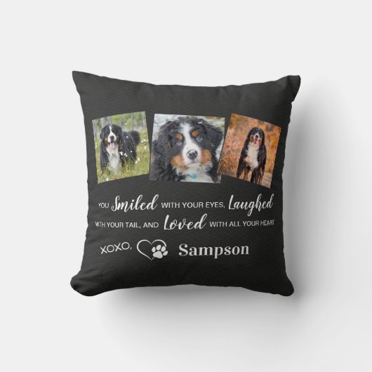 ペットパーソナライズされた記念遺跡犬の写真 クッション (正面)