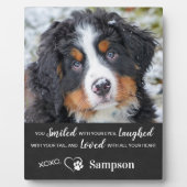 ペットパーソナライズされた記念遺跡犬の写真 フォトプラーク (正面)