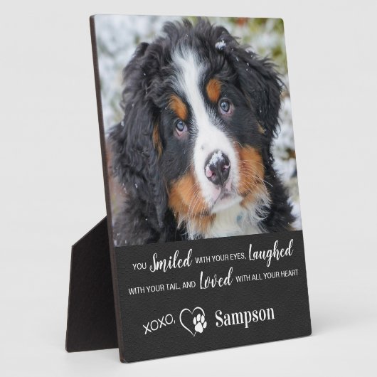 ペットパーソナライズされた記念遺跡犬の写真 フォトプラーク (側面)