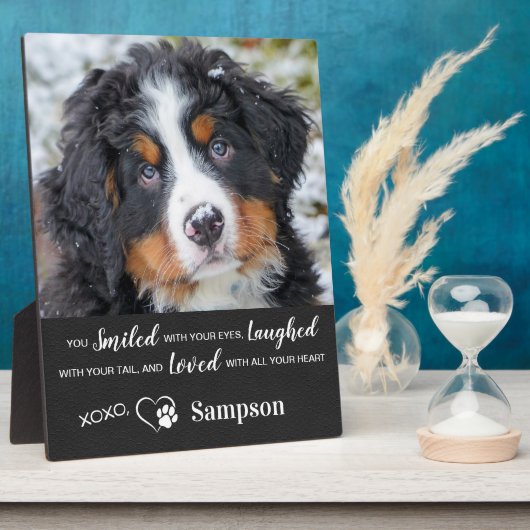 ペットパーソナライズされた記念遺跡犬の写真 フォトプラーク (側面)