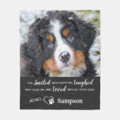 ペットパーソナライズされた記念遺跡犬の写真 フリースブランケット (正面)