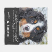 ペットパーソナライズされた記念遺跡犬の写真 フリースブランケット (正面(横))