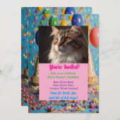 ペットパーソナライズされた誕生日招待状カスタム写真 招待状 (正面/裏面)