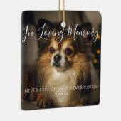 ペットパーソナライズされた追悼の犬の写真 セラミックオーナメント (右)