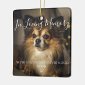 ペットパーソナライズされた追悼の犬の写真 セラミックオーナメント (左)