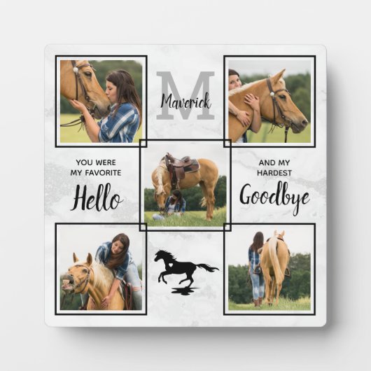 ペットパーソナライズされた馬メモリアル記念5写真 フォトプラーク (正面)