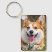 ペットパーソナライズされた2フォトドッグ恋人キーチェーン キーホルダー (正面)