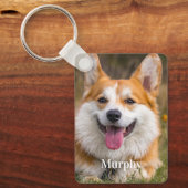 ペットパーソナライズされた2フォトドッグ恋人キーチェーン キーホルダー (正面)