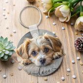 ペットパーソナライズされた2人写真犬の愛愛人記念の名 キーホルダー