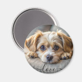 ペットパーソナライズされた2人写真犬の愛愛人記念の名 マグネット (正面/裏面)