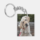 ペットパーソナライズされた2写真と名前特別記念 キーホルダー (正面左)