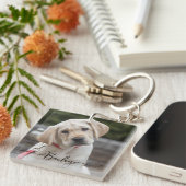 ペットパーソナライズされた2写真と名前特別記念 キーホルダー (正面右)