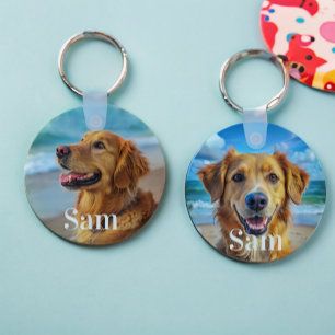 ペットパーソナライズされた2photodog lover keepsake name キーホルダー