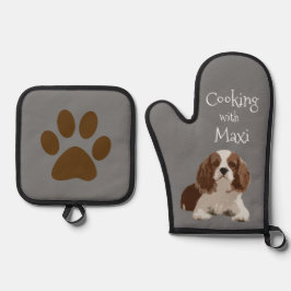 ペットパーソナライズされた 鍋つかみ&鍋敷きセット