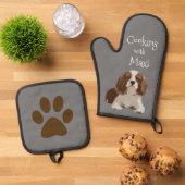 ペットパーソナライズされた 鍋つかみ&鍋敷きセット (トップダウン)