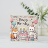 ペットパール誕生日招待状 招待状 (スタンド正面)