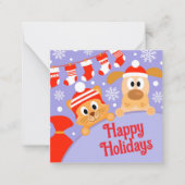 ペットビジネスのクリスマスドッグ猫 ノートカード (正面)