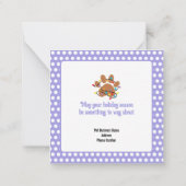 ペットビジネスのクリスマスドッグ猫 ノートカード (裏面)