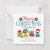 ペットビジネスのクリスマスドッグ猫 ノートカード (正面)