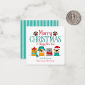 ペットビジネスのクリスマスドッグ猫 ノートカード (正面/裏面インサイチュ)