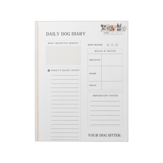 ペットビジネスのドッグシッター日記 ノートパッド (回転)