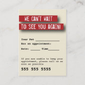 ペットビジネスアポイントメントカード- Personalizable 予約カード (裏面)
