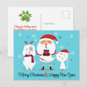ペットビジネスクリスマスホリデー葉書 シーズンポストカード (正面/裏面)